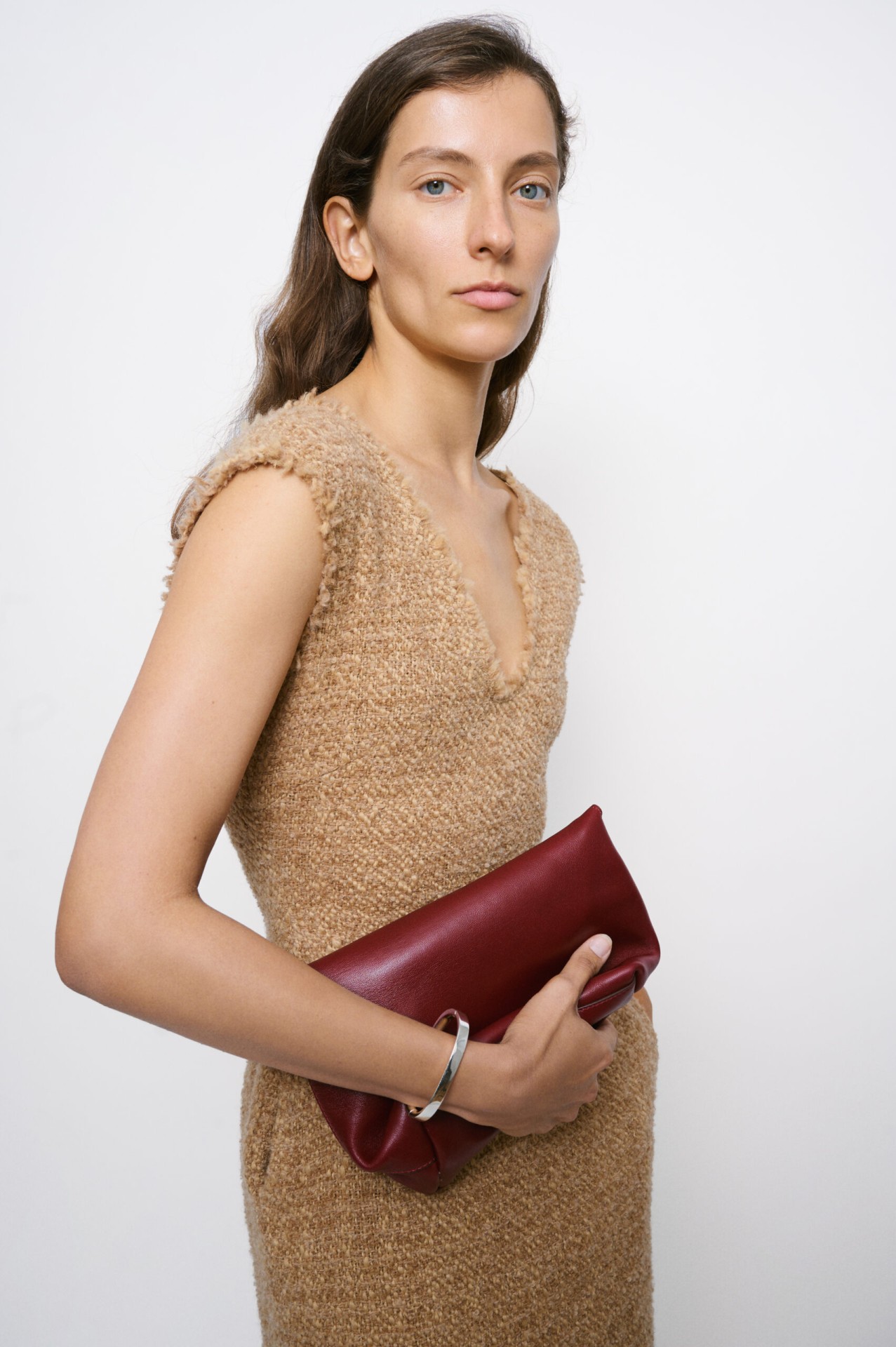 JUDI DRESS, CAMEL BROWN