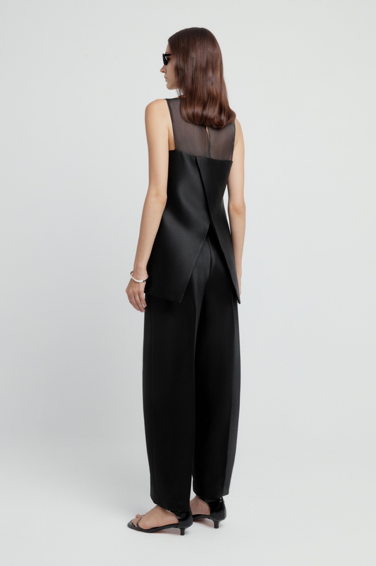 ELI TAFFETA TROUSERS, BLACK