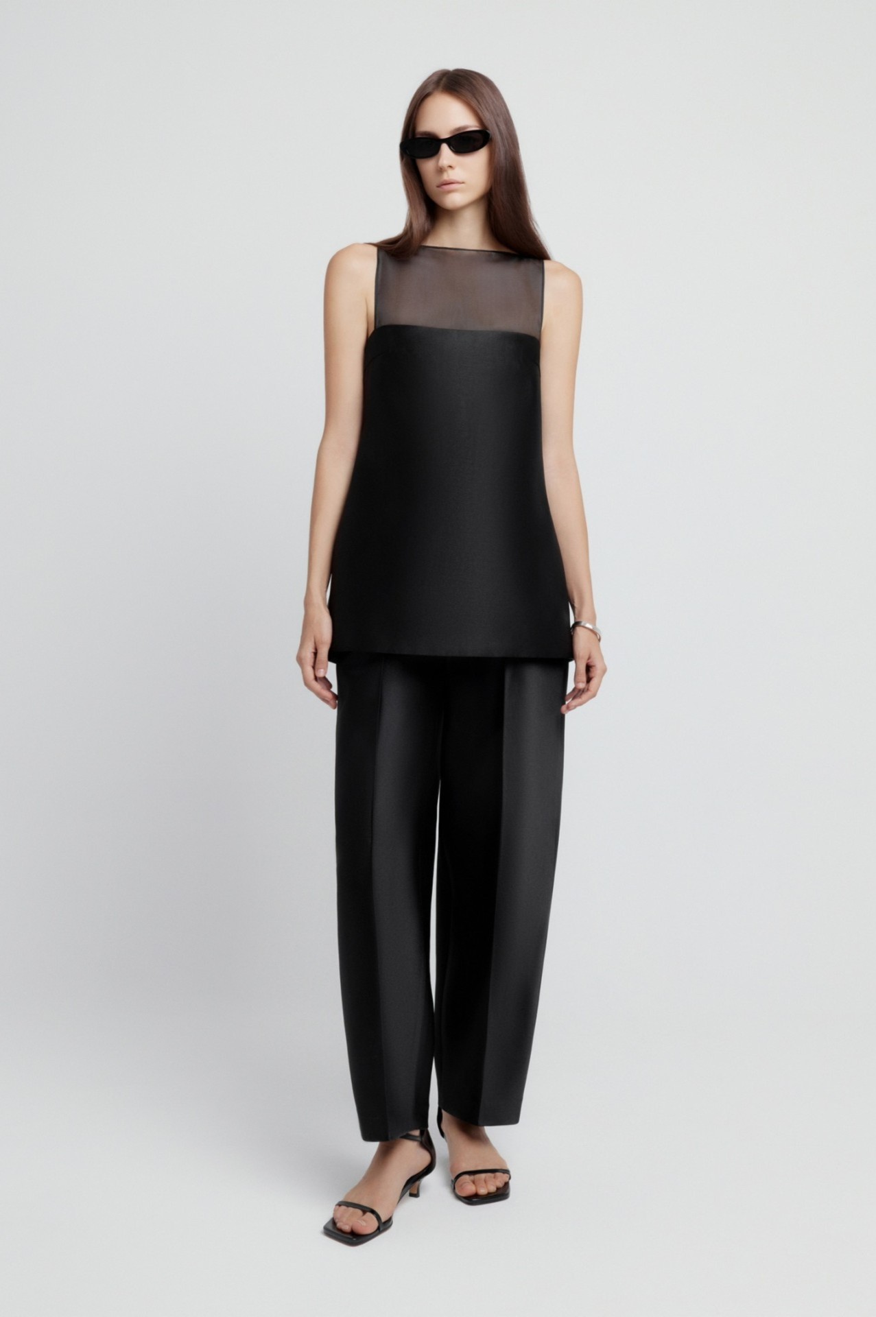 ELI TAFFETA TROUSERS, BLACK