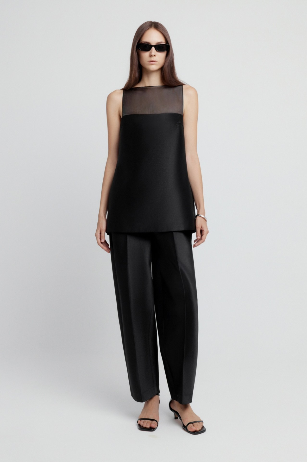 ELI TAFFETA TROUSERS, BLACK