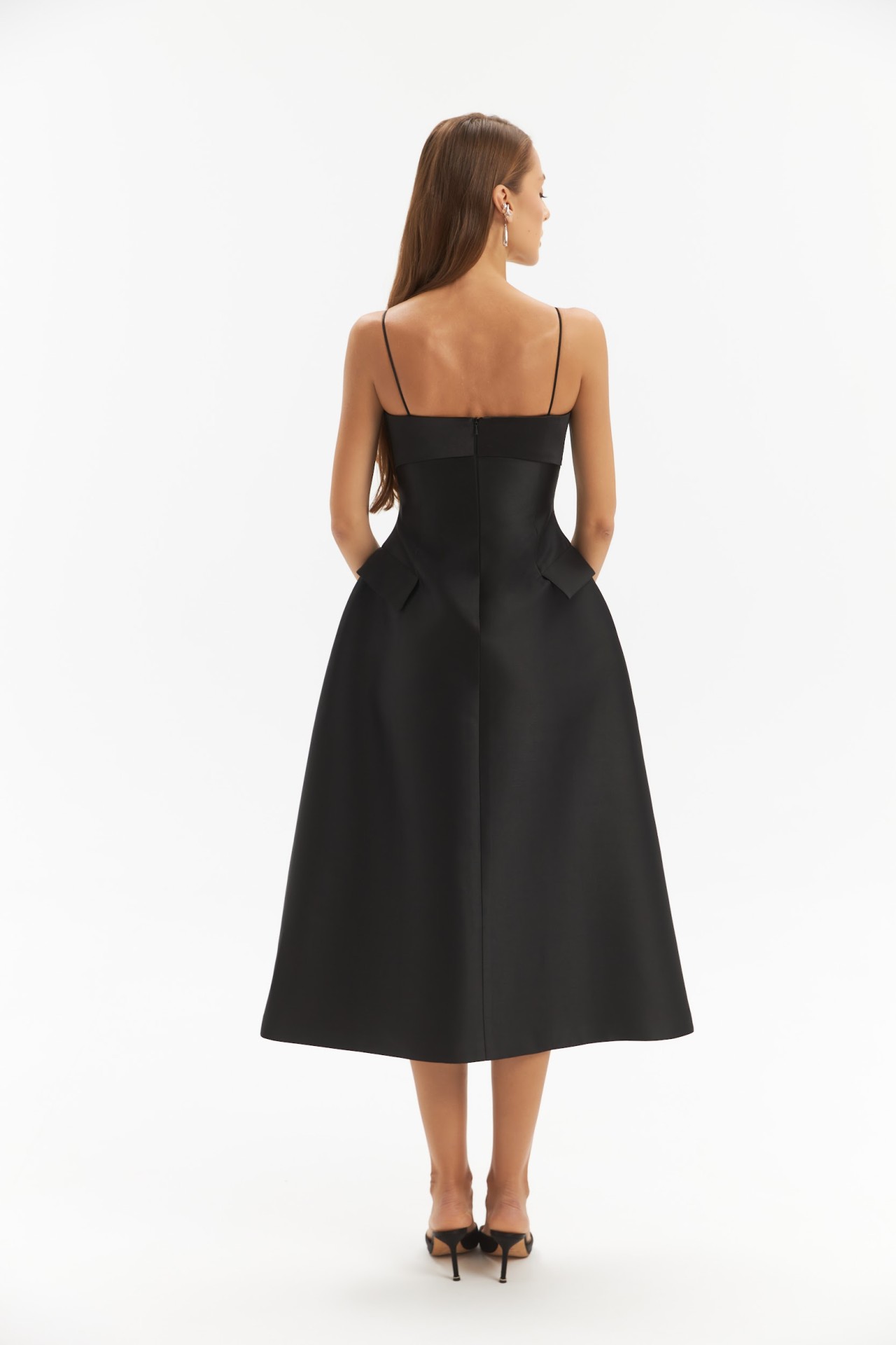 MADELEINE DRESS IN BLACK TAFFETA