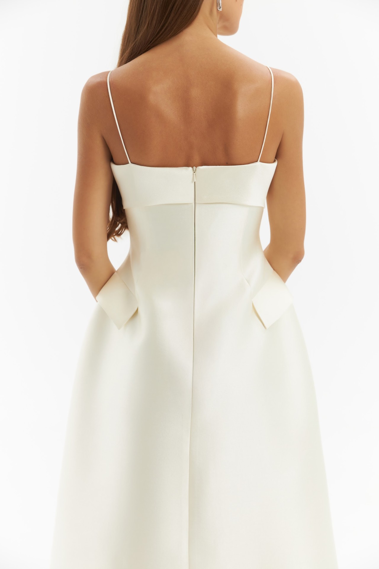 MADELEINE DRESS IN IVORY TAFFETA