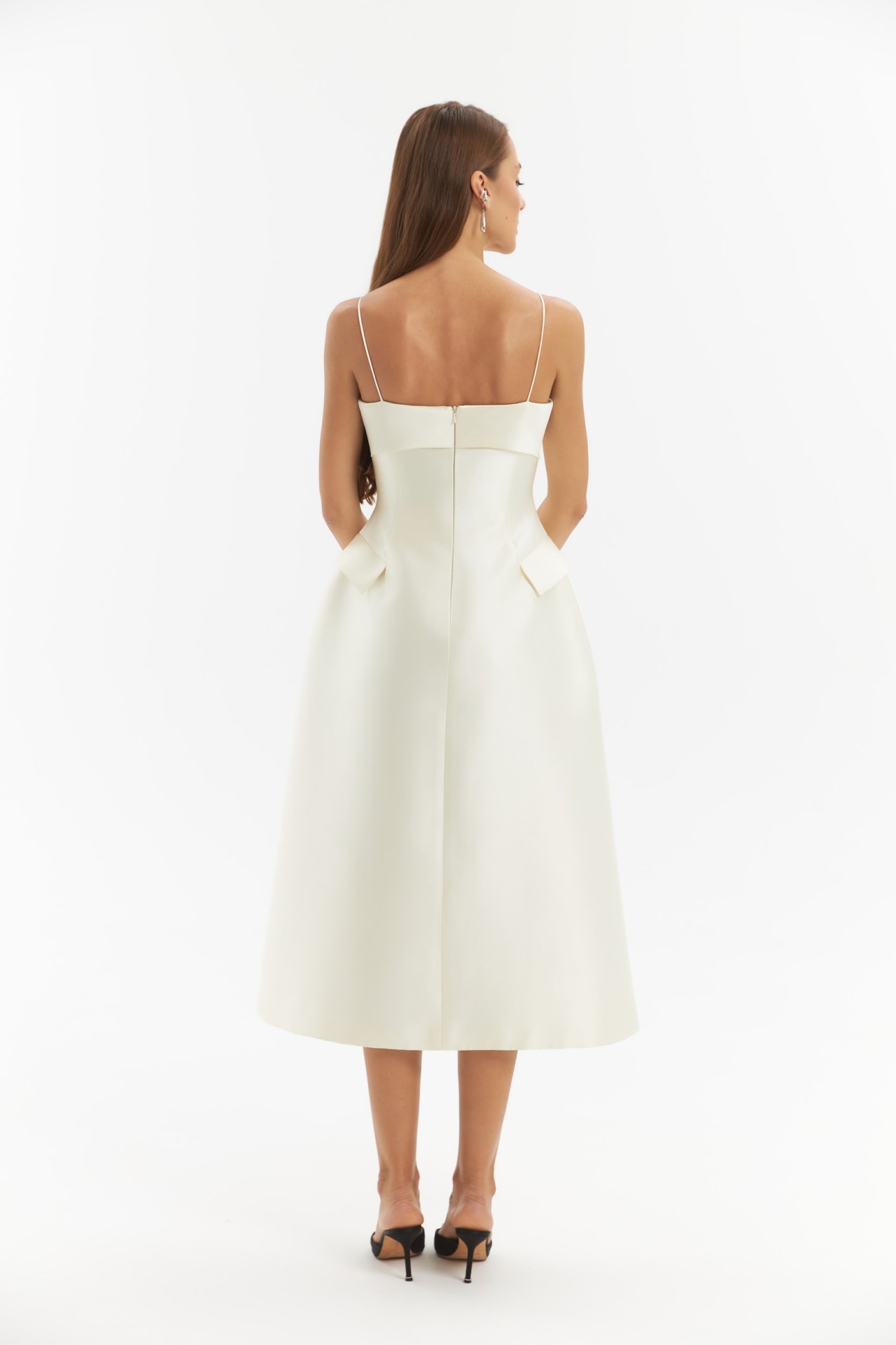 MADELEINE DRESS IN IVORY TAFFETA