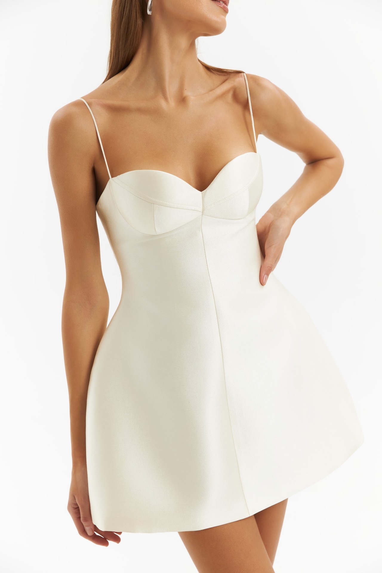 SELEE MINI DRESS, IVORY TAFFETA