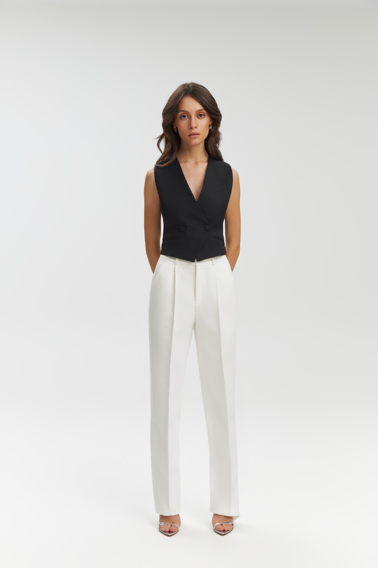 STRAIGHT LEG TROUSERS, WHITE