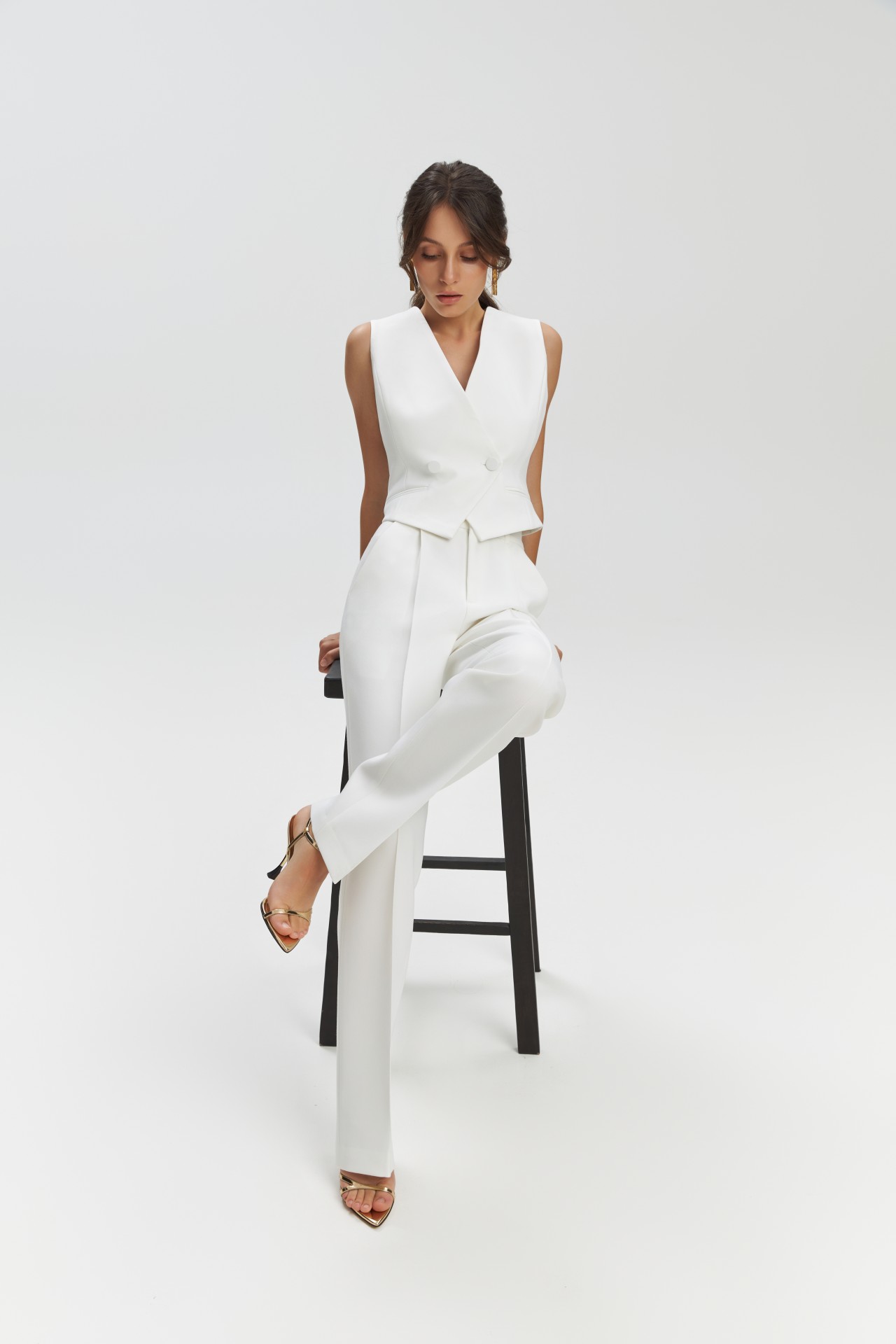 STRAIGHT LEG TROUSERS, WHITE