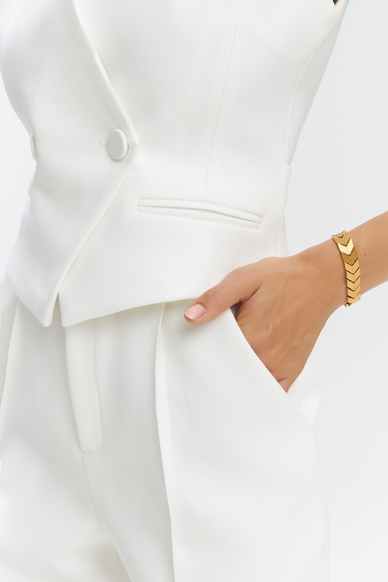 STRAIGHT LEG TROUSERS, WHITE