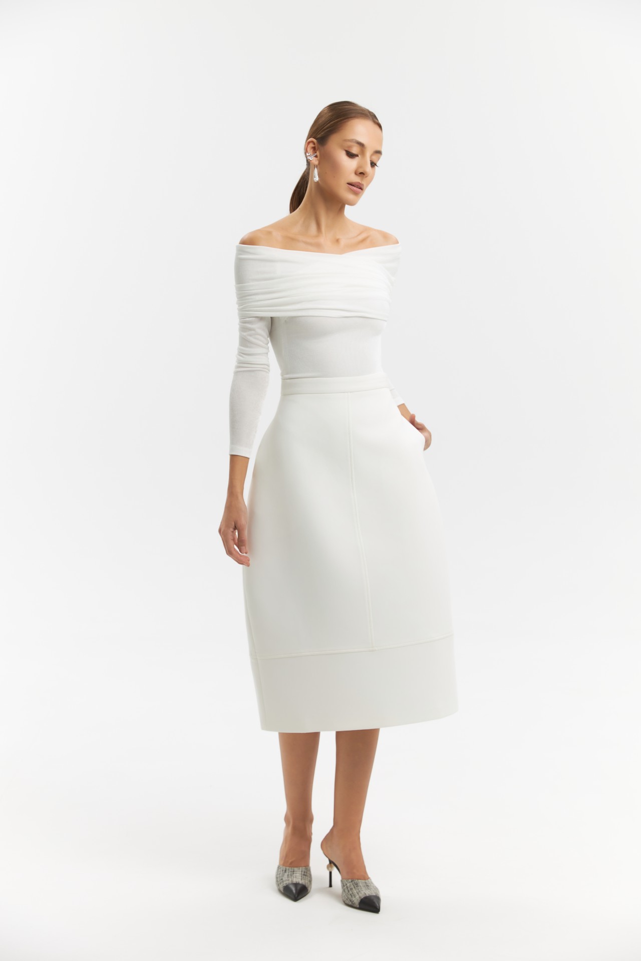 THE BUD SKIRT IN WHITE