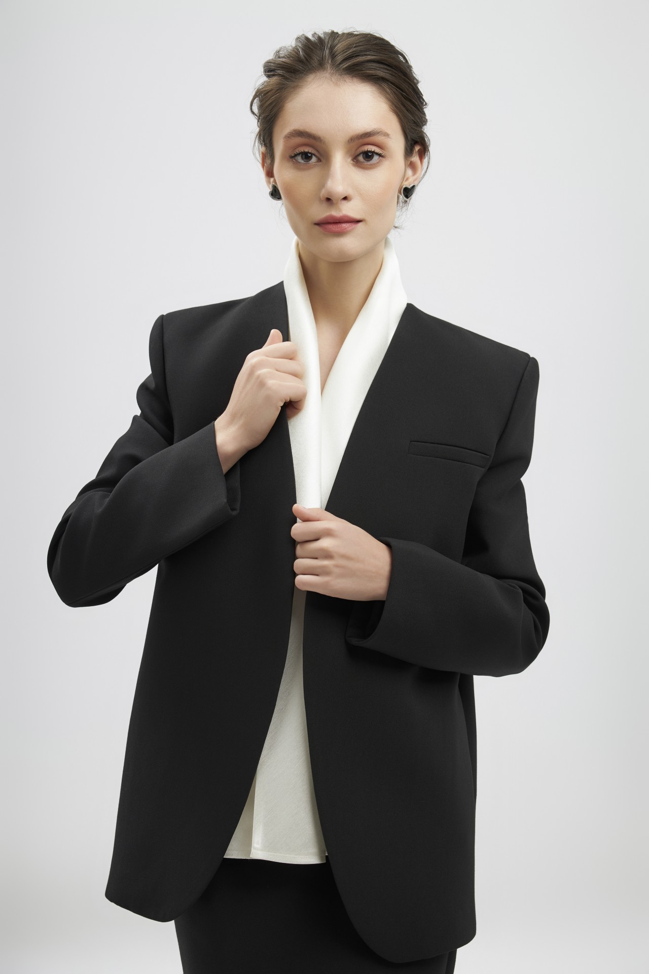 The Curia Jacket, Black Crepe